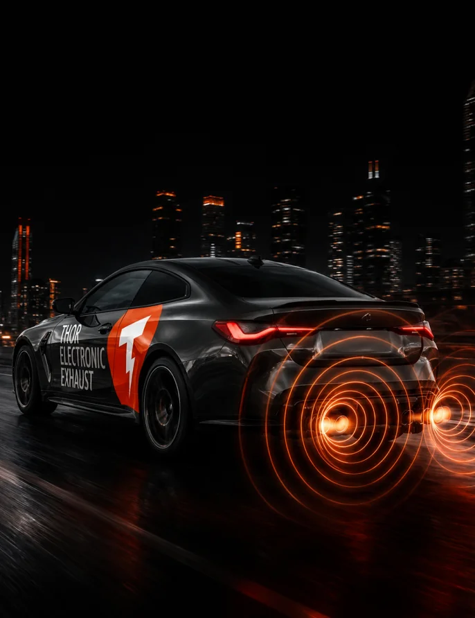 Black car with THOR Electronic Exhaust system