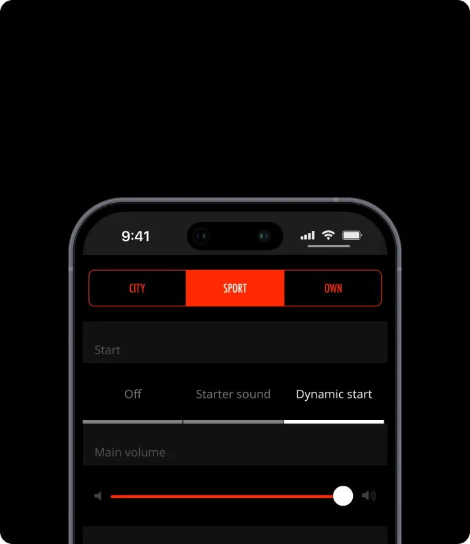 Volume settings in the THOR app